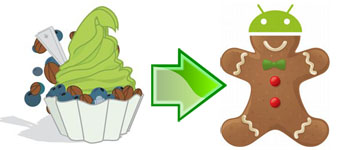 Android Froyo to Android Gingerbread
