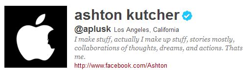 ashton kutcher - steve jobs in apple logo