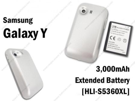 Use Your Samsung Galaxy Y Longer with Extended Battery Pack