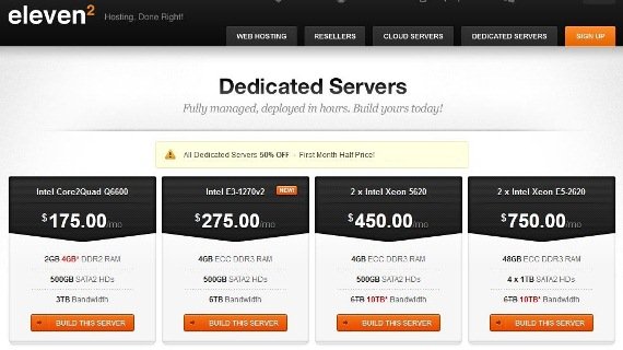 Eleven2 Promo Code for October 2012: 50% Off All Dedicated Servers!