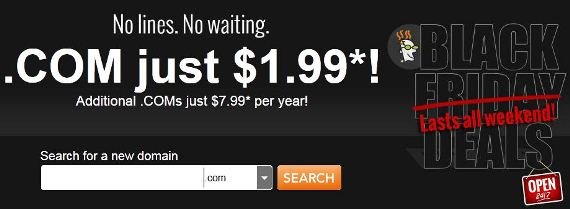 GoDaddy Black Friday Cyber Monday Sale and Promo Codes for November 2012