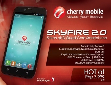Cherry Mobile SkyFire 2.0 – A Cheap 5-inch Quad Core Android Smartphone