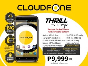 cloudfone thrill 530qx specs price