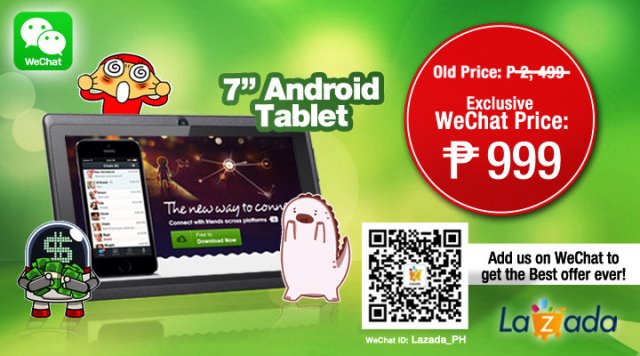 WeChat and Lazada Special Promo – 7-Inch Android Tablet for Php 999 Only