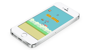 apple iphone 5s with flappy bird